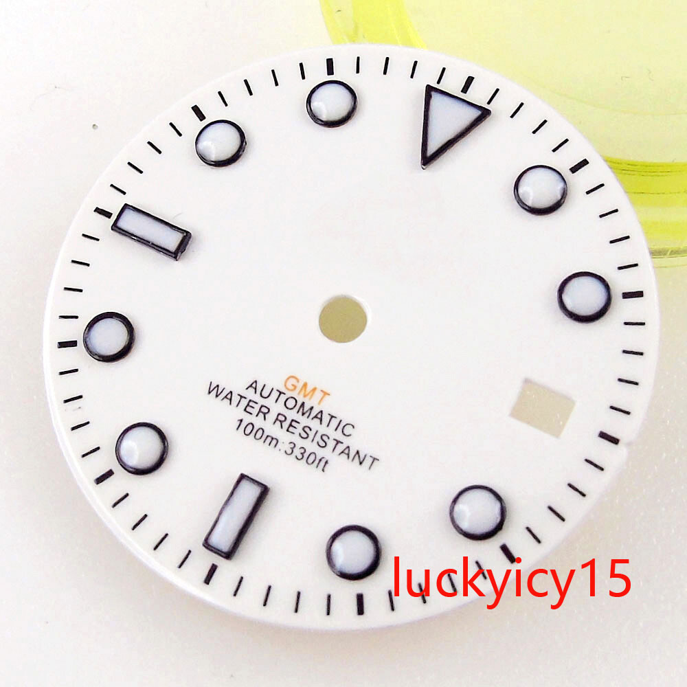 Fit Mingzhu 3804 NH34A GMT Automatic Movement Men’s Watch Case 29MM White Dial