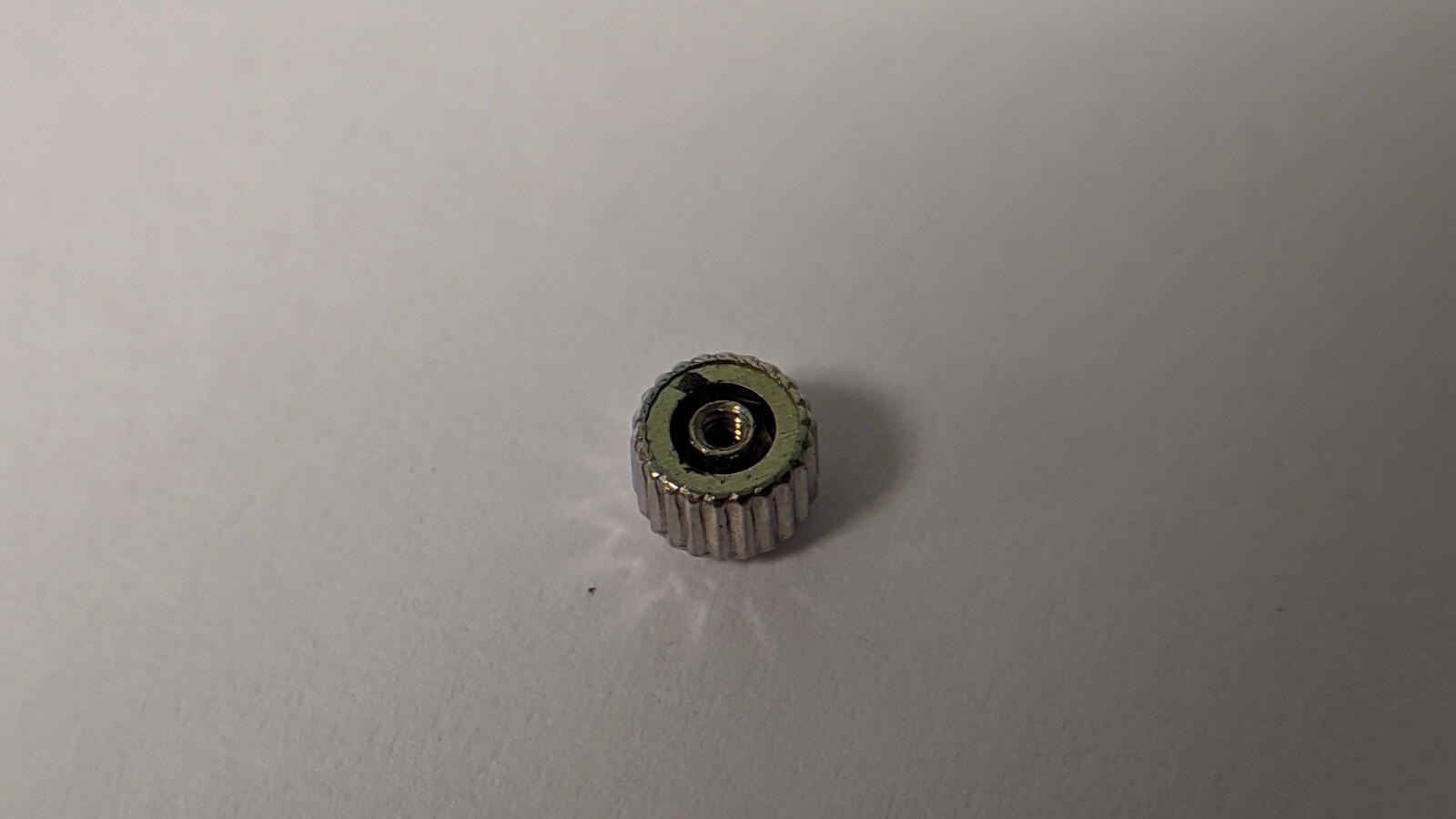 Used Genuine Omega S/S White Crown 3.7mm diameter, 2.8mm height, tap 10 (0.90mm)
