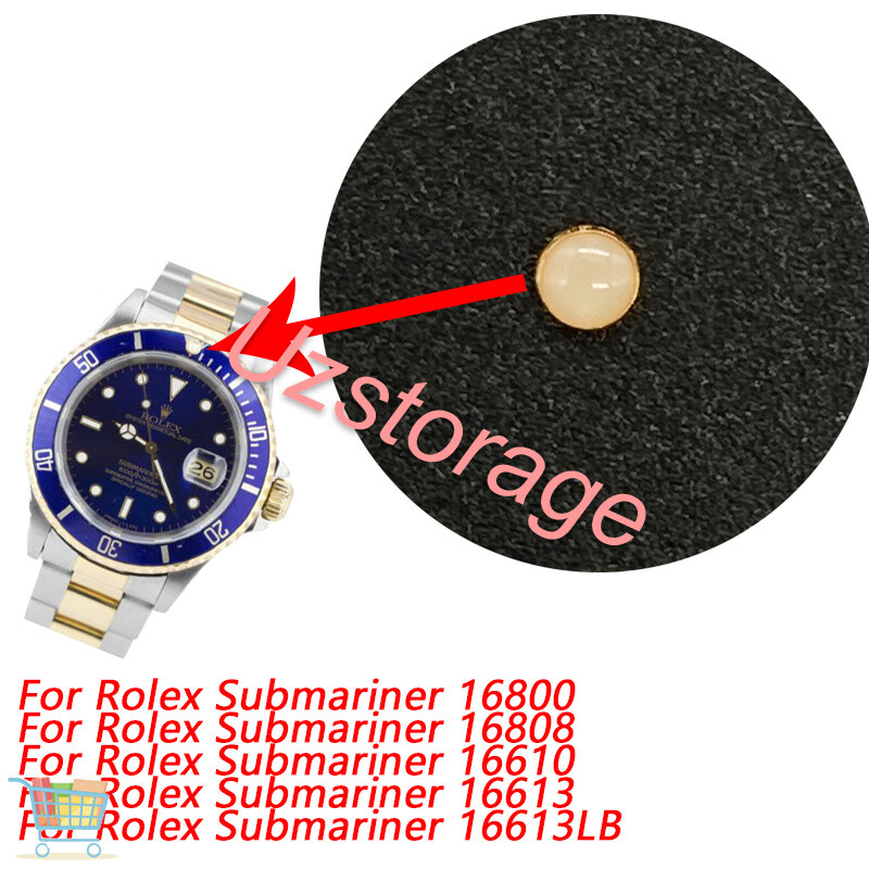 Pearl Green Lume Pip Bezel Insert For Rolex Submariner 16800 16808 16610LV Gold