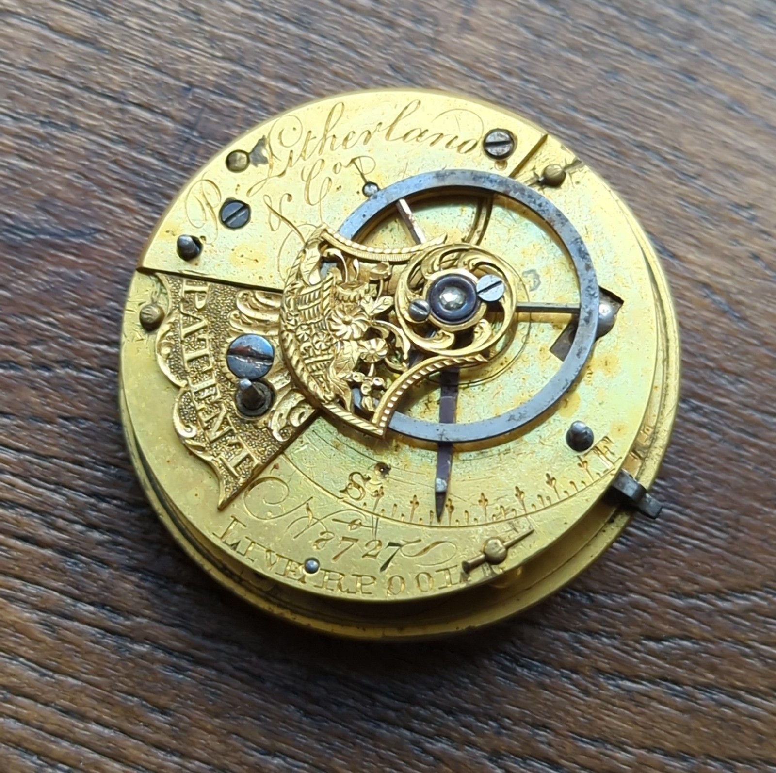 Litherland Liverpool English Rack Lever Pocket Watch Movement (AT47)