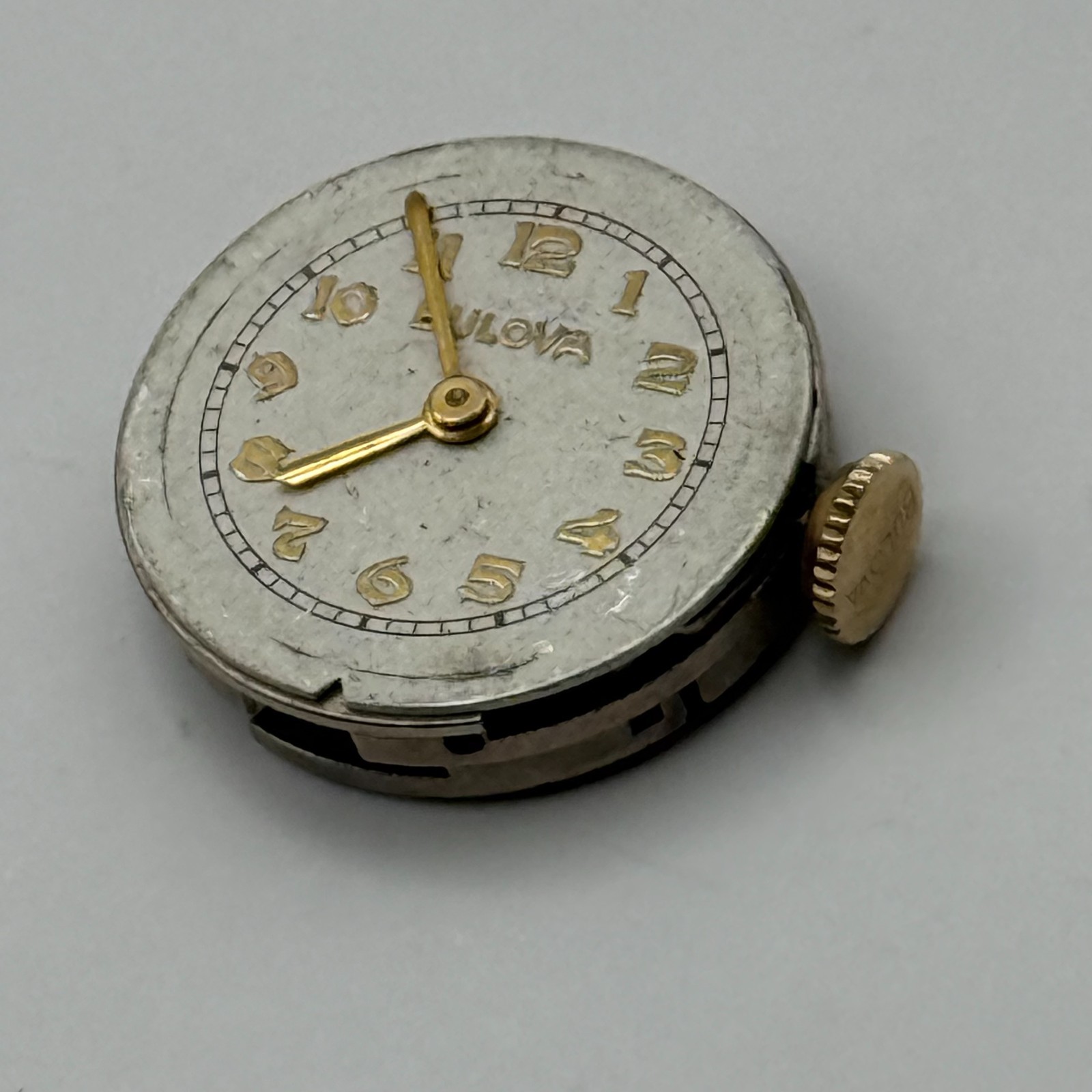 Bulova 7AM Watch Movement Running Swiss 17Jewels Manual Wind Parts Repair 17.1mm