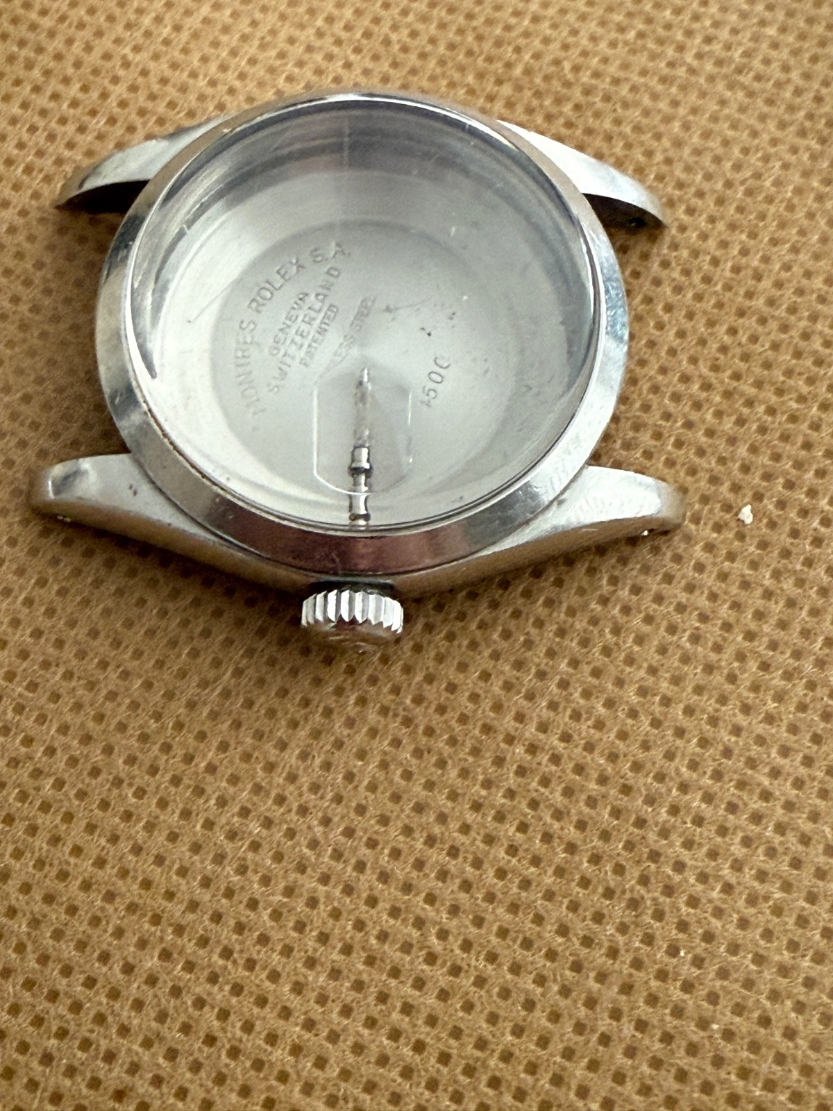 100% Original rolex 1500 steel case with glass and bezel used condition 34mm