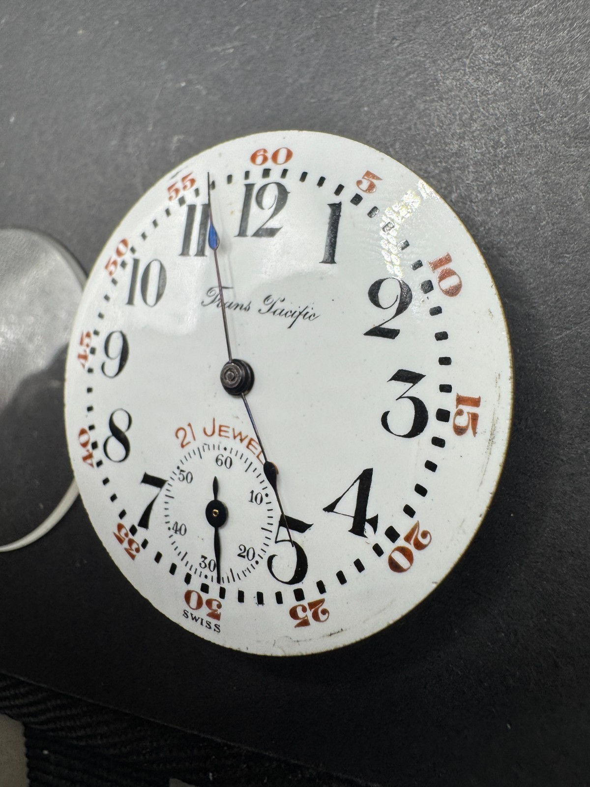 Vintage Trans Pacific 21 Jewels Pocket Watch Movement Langendorf Swiss