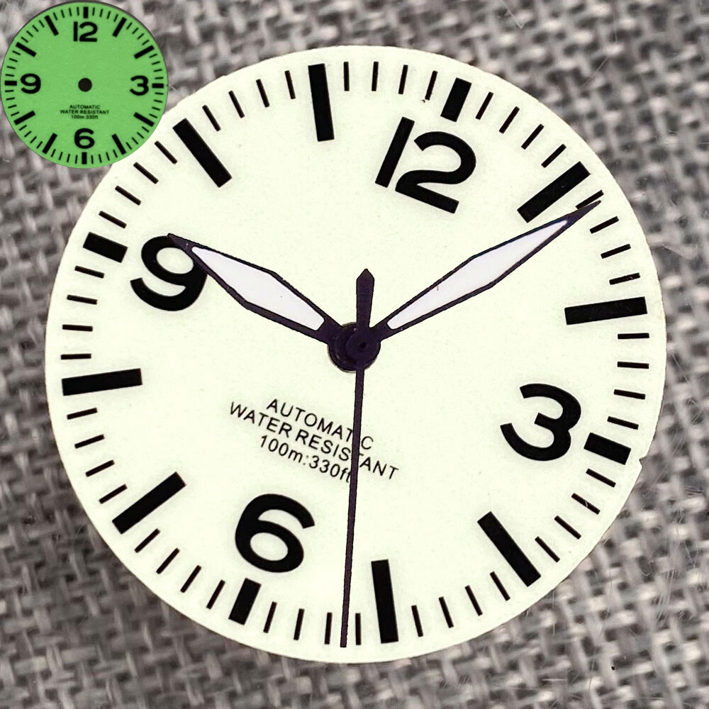 BLIGER 29mm Full Green Lume MOD Watch Dial fit NH35 NH36 NH38 PT5000 Watch Part