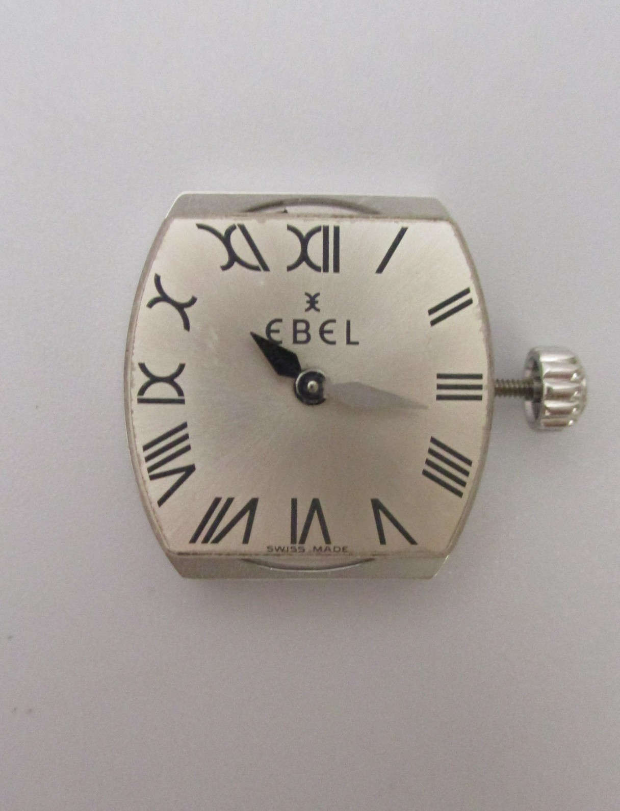 Works! EBEL (Cartier) 057 Quartz 4 Jewel Swiss Watch Movement Dial Hands & Crown