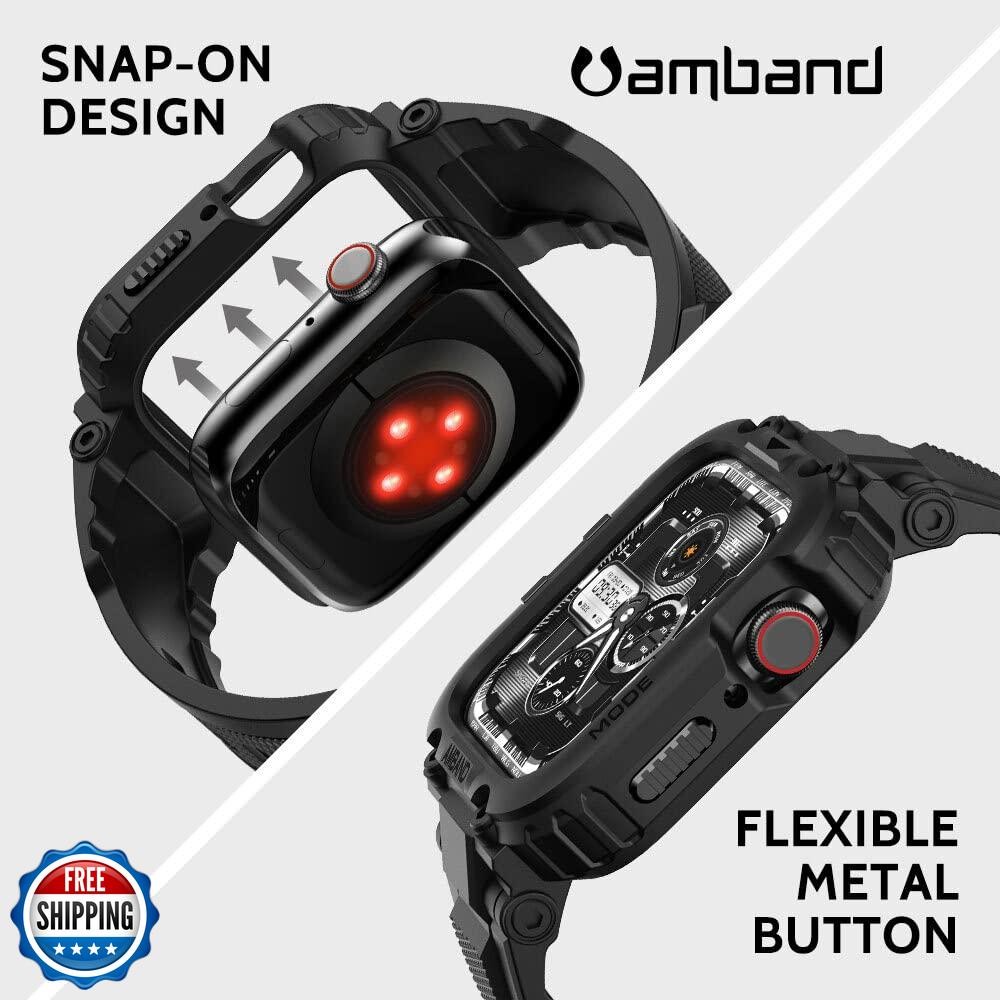 amBand Bands Compatible with Apple Watch 9/8/7/SE (3/2/1)/6/5/4 45mm/44mm Cas