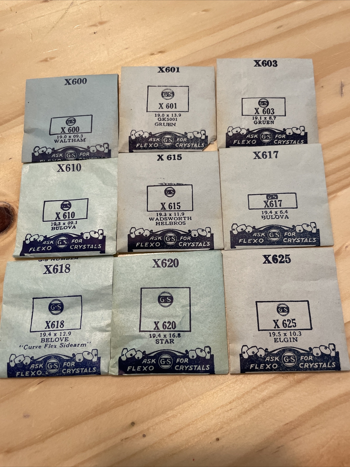 GS FLEXO X600-799 Series Acrylic Watch Crystal Replacement CHOOSE SIZE VTG NOS