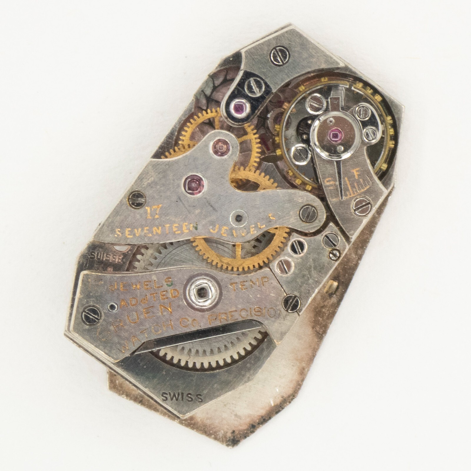 Vintage Gruen 12.4 x 22.4 x 4.2 17-Jewel Wristwatch Movement