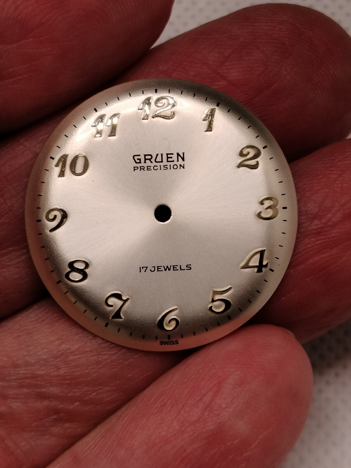 Vintage Gruen Precision Watch Dial 29.53mm Diameter #505-5017 New Old Stock NOS