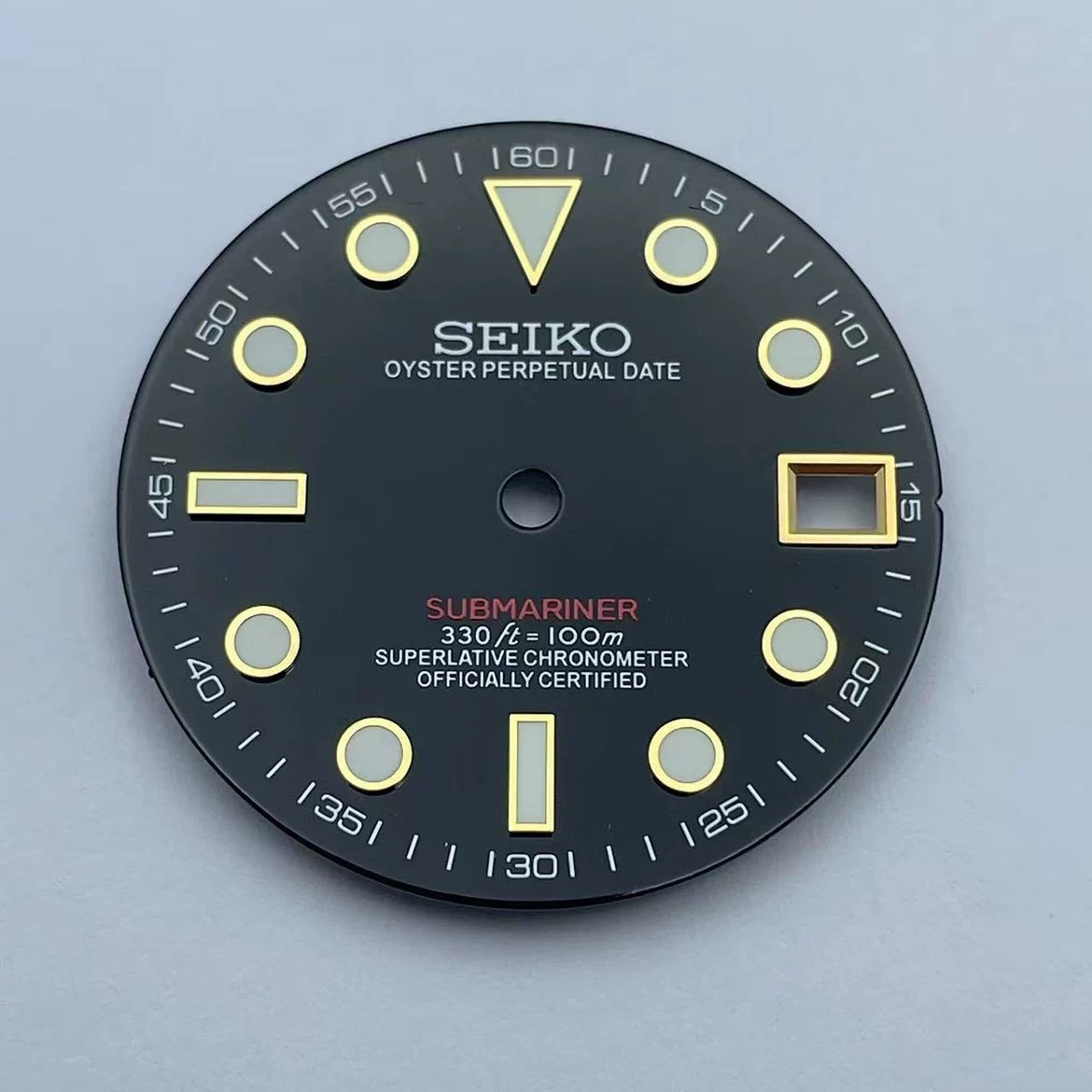 28.5mm Green Luminous Watch Dial Date Fit NH35 NH36 Movement