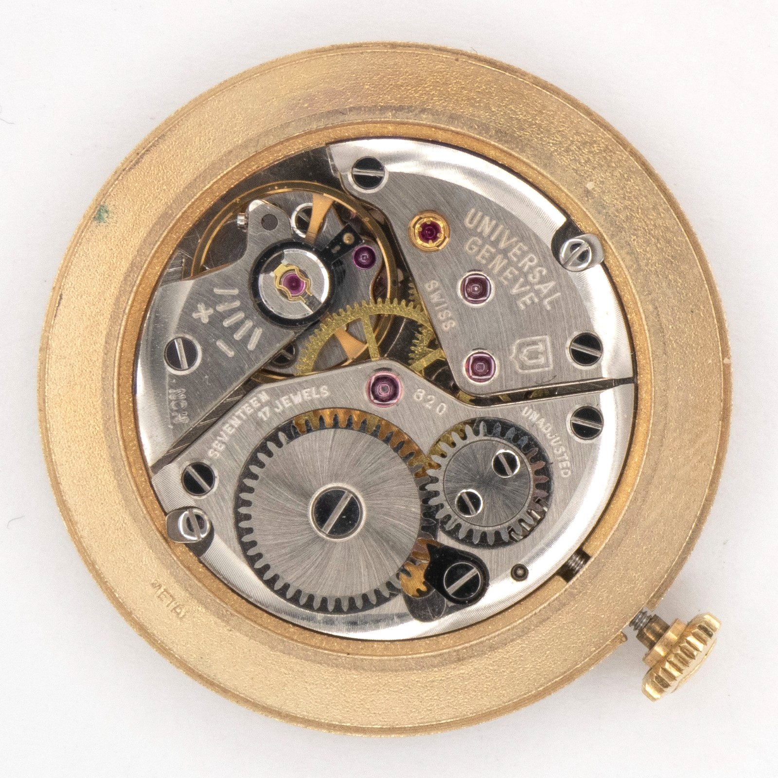 Vintage Universal Geneve Caliber 820 17-Jewel Wristwatch Movement, Runs