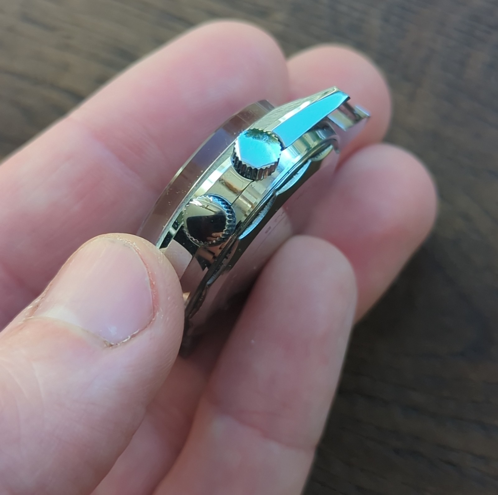 1960s Vintage Divers Watch Case Internal Rotating Bezel 2 Crowns (B88)