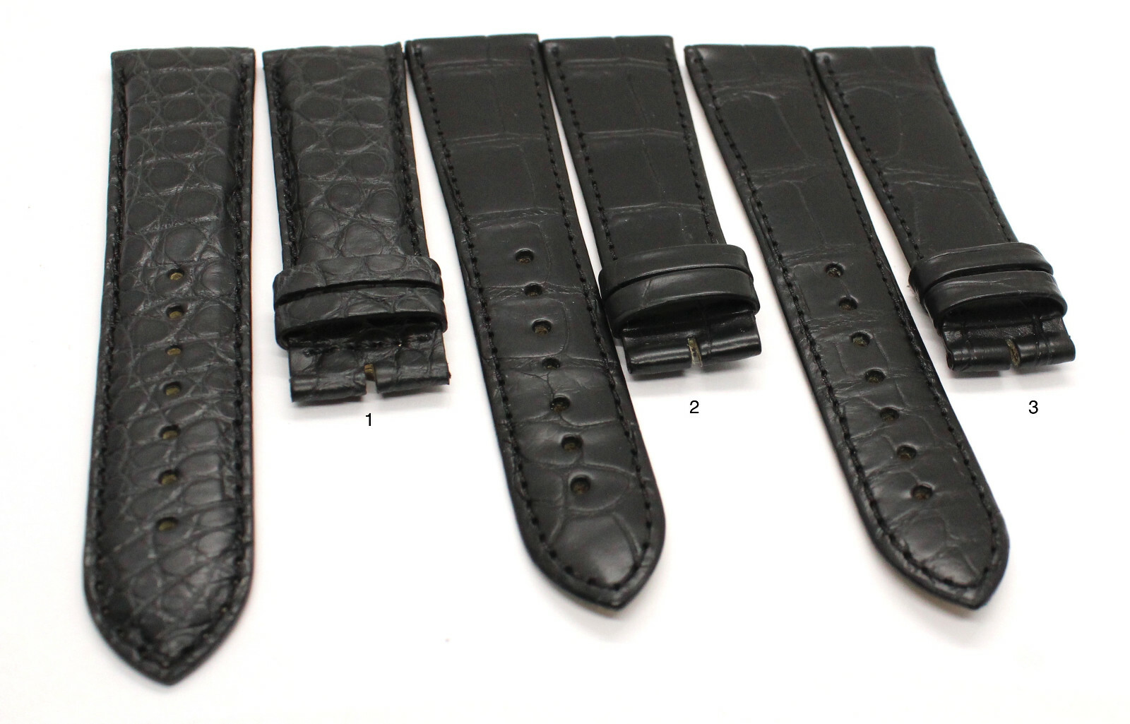 New Genuine Alligator Leather Band Black Color 22 mm x 20 or 18 mm Strap