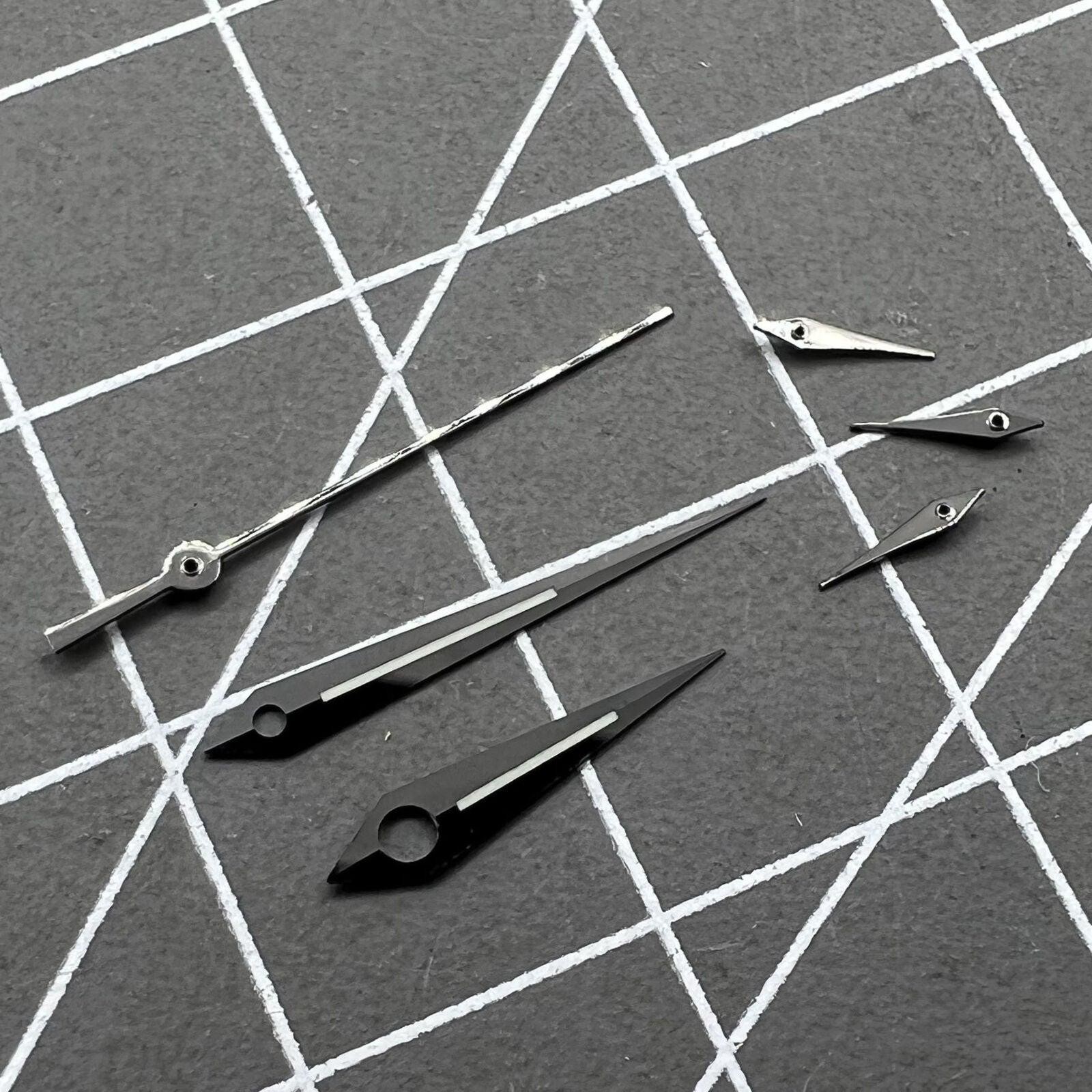 Polished Black Luminous Watch Hands for Ronda 5040B Quartz Movement