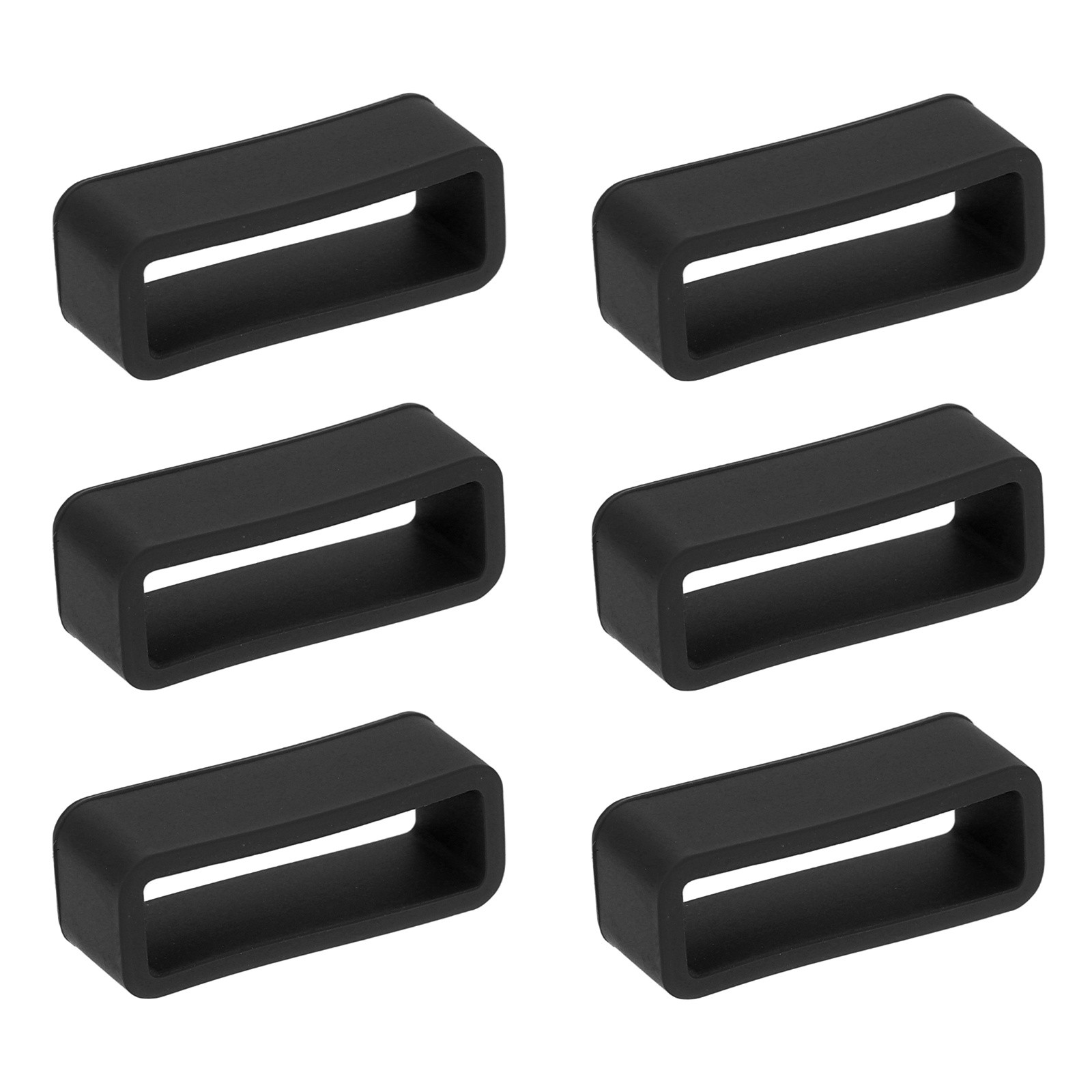 6pcs 20mm Black Watch Band Loop Silicone Watch Strap Retainer Loop for Watch