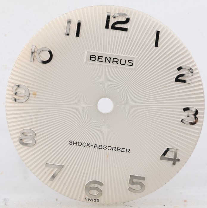 BENRUS SHOCK-ABSORBER NOS SWISS SUNBURST WATCH DIAL 25.64mm (OC)