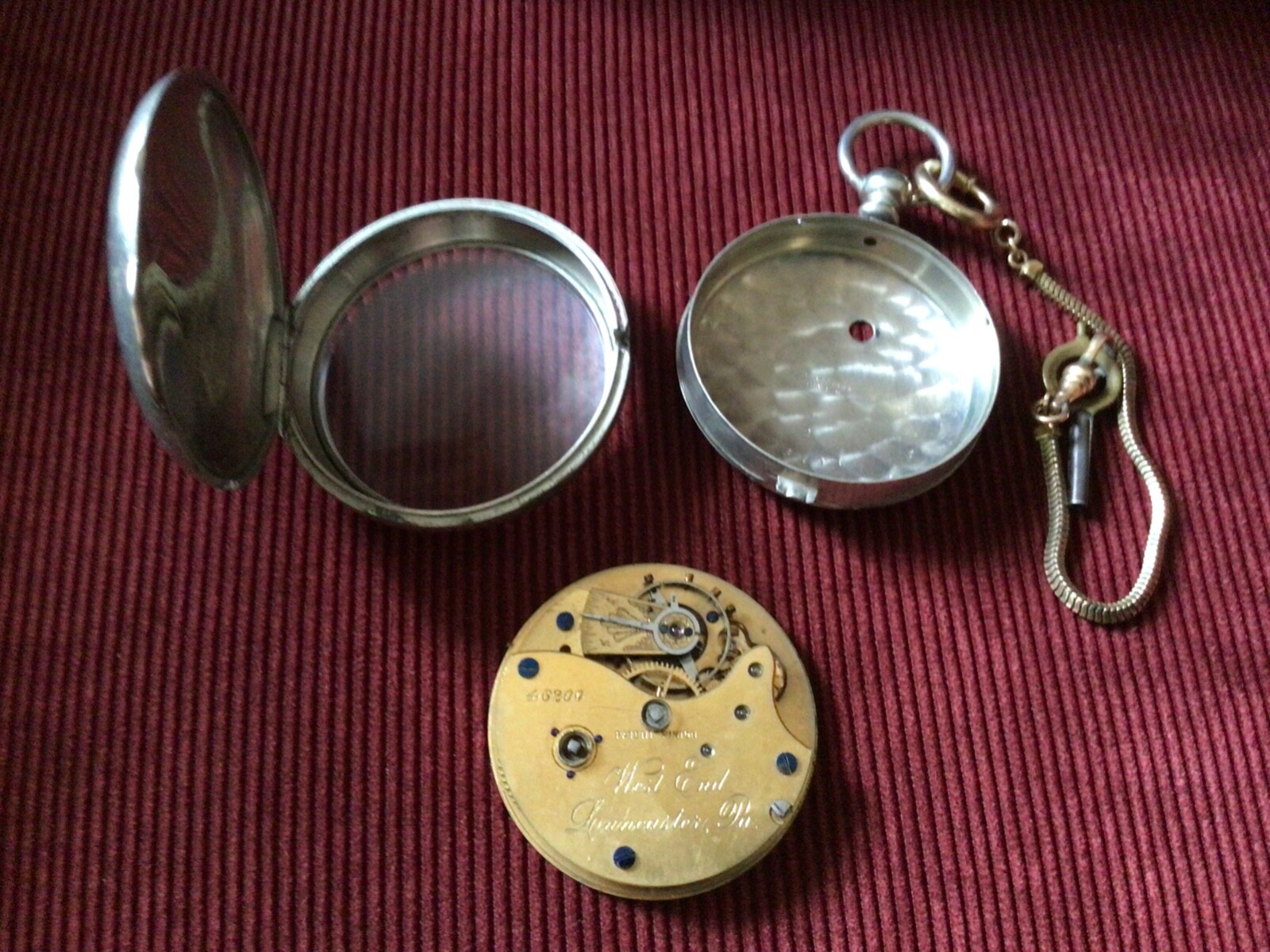 Lancaster Watch Co. “West End” KW. KS. Model 1 10J. 18S. 1881 Gilt Movement, 