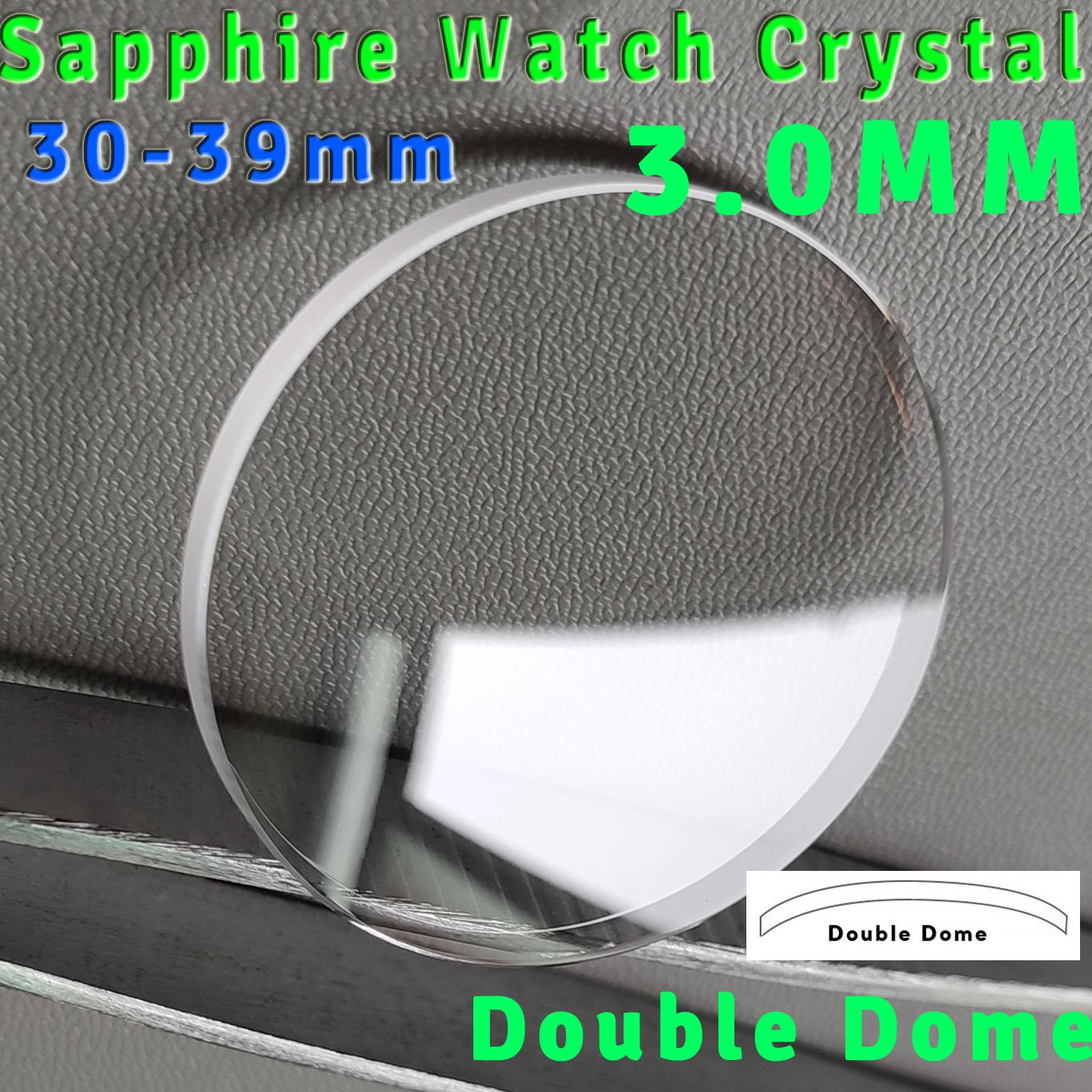 Double Domed Sapphire 3.0mm Watch Crystal 30-39mm Watch Repair Parts Glass Lens