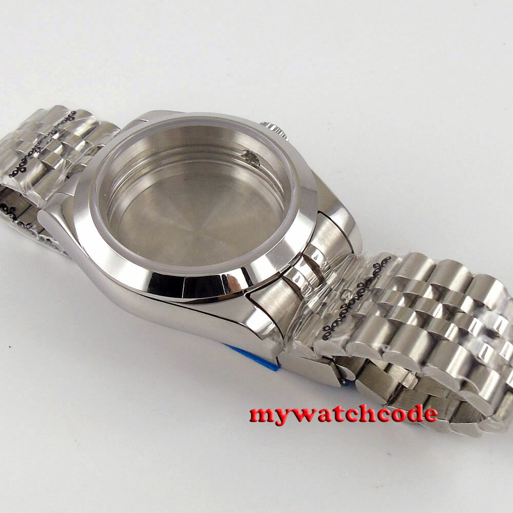 Polished 36MM Sapphire Glass Watch Case Fit Japan NH35 NH36 8215 2824 Movement