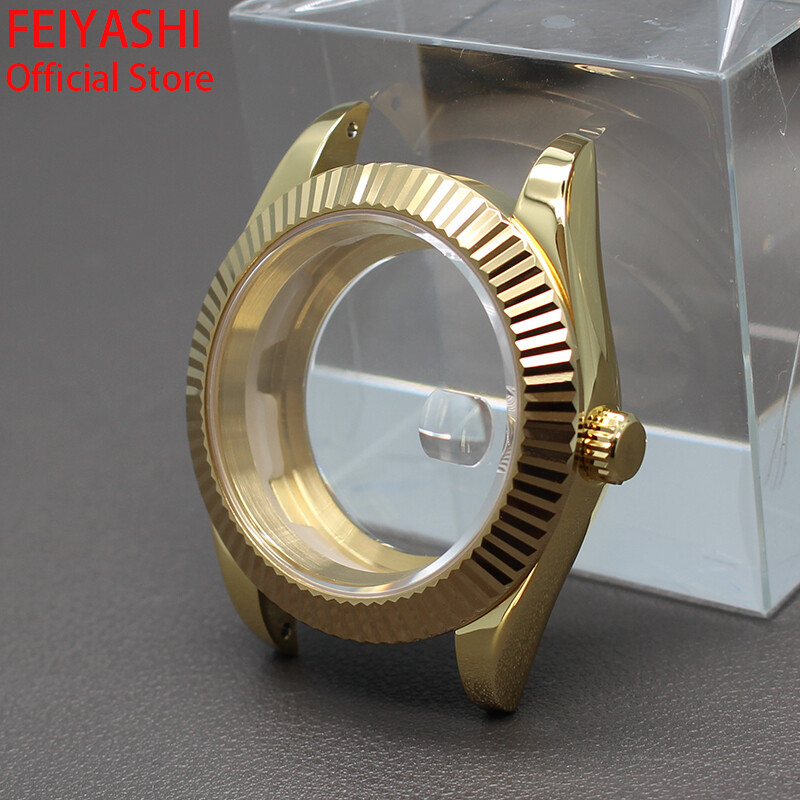 36mm 39mm Fluted Bezel Watch Case 316L Stainless For Seiko NH34 NH35 Miyota8215