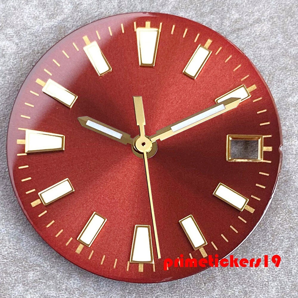29mm NH35 Watch Dial+Hands Set Sunburst Date Window Lume Wristwatch Accessories