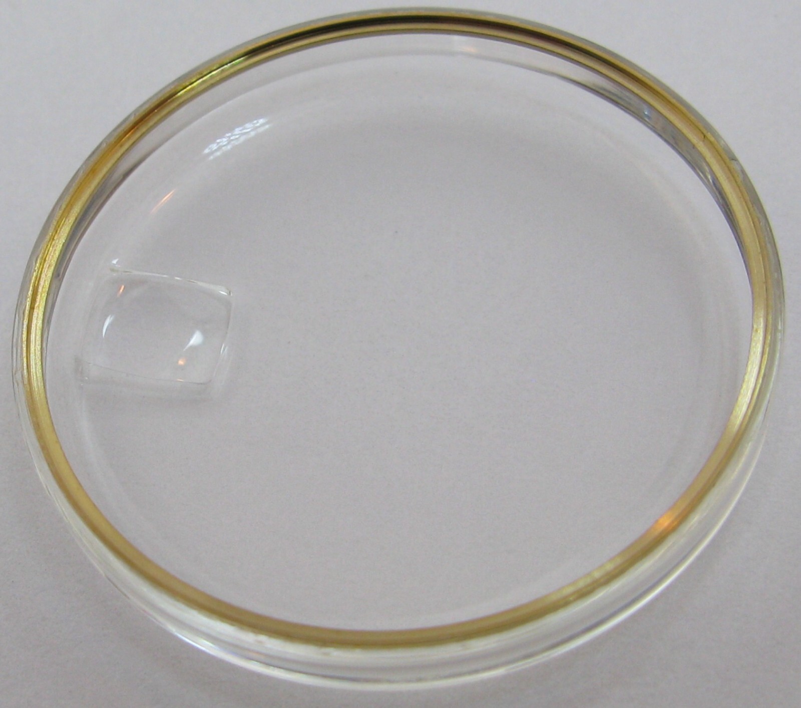 Omega Watch Crystal Acrylic with loupe CRY 1639 30.6 mm yellow gold tension ring