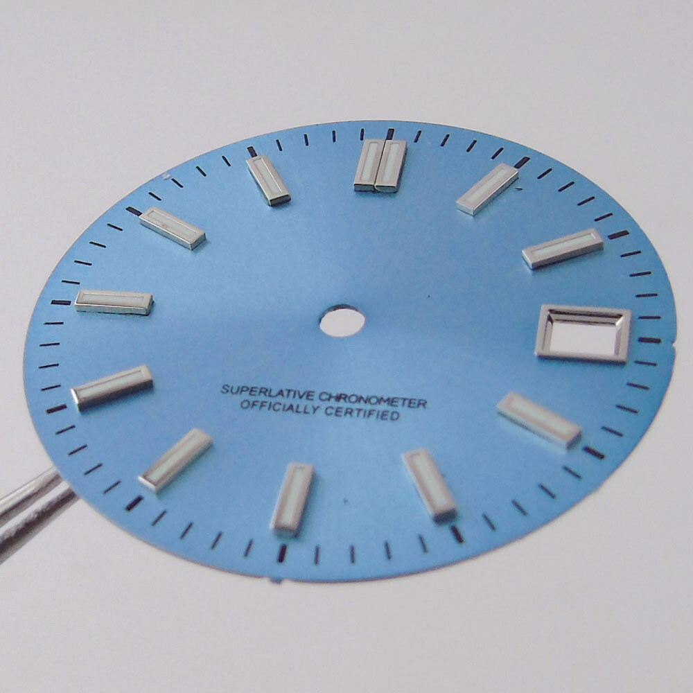luminous 29mm Black no logo watch dial for NH35A MIYOTA2824 PT5000 Movement