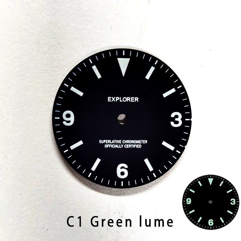 DS Matte Black 28.5mm Dial EXP 369 C1 Lume NH35 S logo Mod No date Custom logo