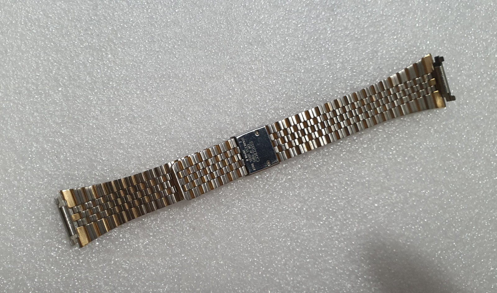 Seiko B386 Gold 12K GF Tops On Stainless Steel Strap Bracelet 18/14mm Authentic