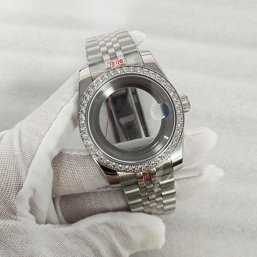 36/39mm Clear Base Stainless Steel Watch Case Strap for NH35/NH36/4R/7S Movement