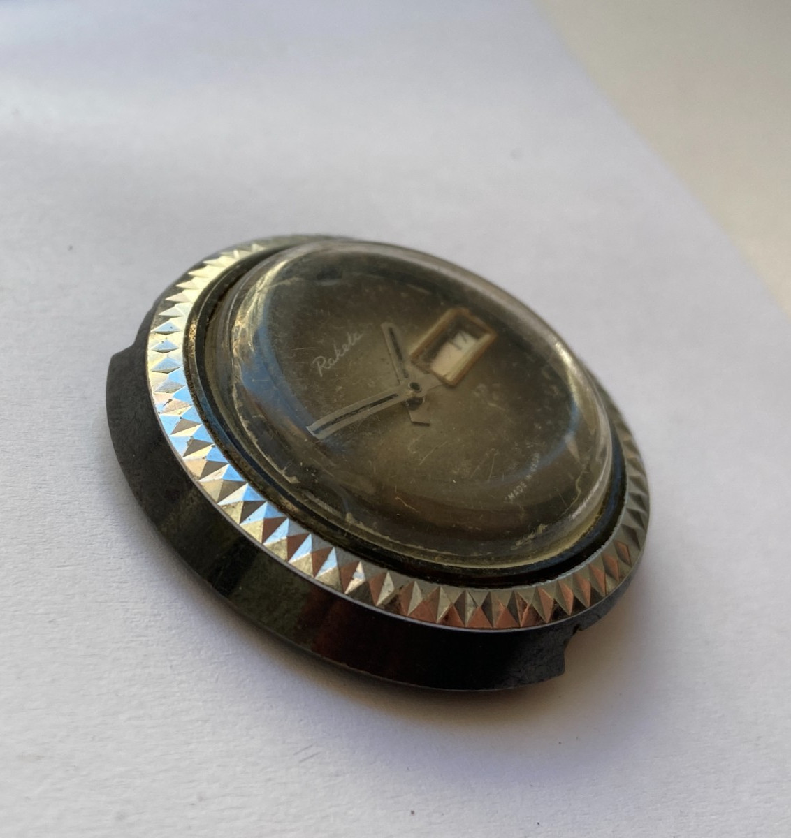 VINTAGE MEN WRIST WATCH PARTS NOT WORKING RAKETA TV CAL 2628 H USSR UFO