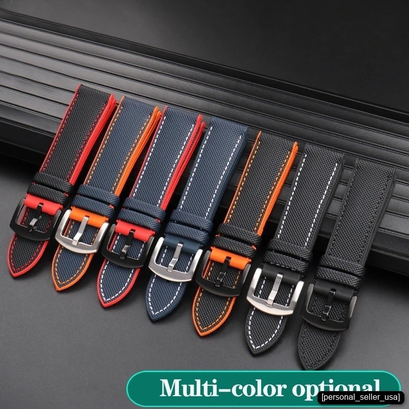 Nylon Rubber Watch Band 19mm 20mm 21mm 22mm 23m 24mm | Multi-Color Sport Strap