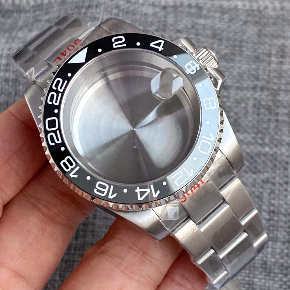 40mm Watch Cases 20mm Strap Black/Blue Gray Bezel Fit Nh35 PT5000 Movement 20ARM