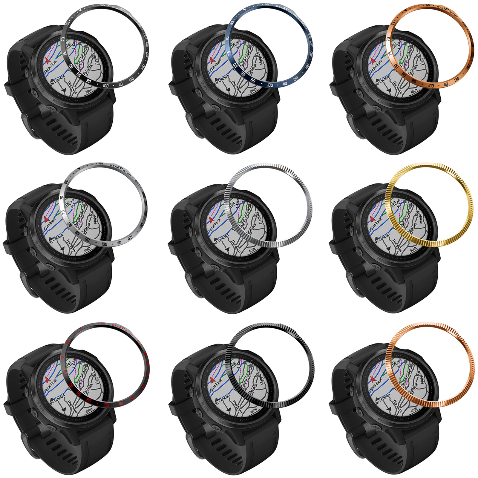 For Garmin Fenix 6S/6S Pro Watch Metal Stainless Steel Anti-scratches Bezel Ring