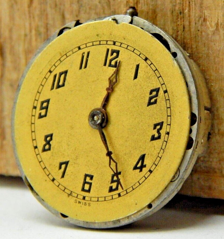 Vintage Erima openface 15 jewel 2 adjustment pocket watch movement with dial