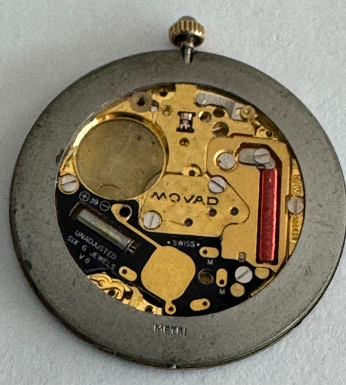 VINTAGE MOVADO WRISTWATCH MOVEMENT ETA 959.001 NON RUNNING