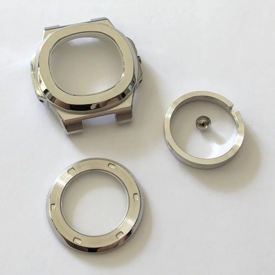 41mm Nautilus Watch Case Sapphire Crystal Fit ETA2824 Automatic Movement