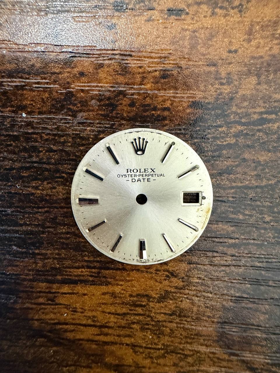 ROLEX LADIES OYSTER PERPETUAL DATE 6517 6516 6519 SILVER STICK DIAL USED COND