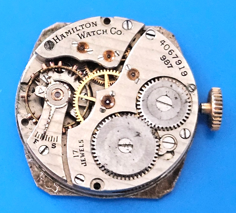 HAMILTON 987 17J Watch Movement (REMOVED FROM GOLD CASE/BALANCE RUNS) lot76