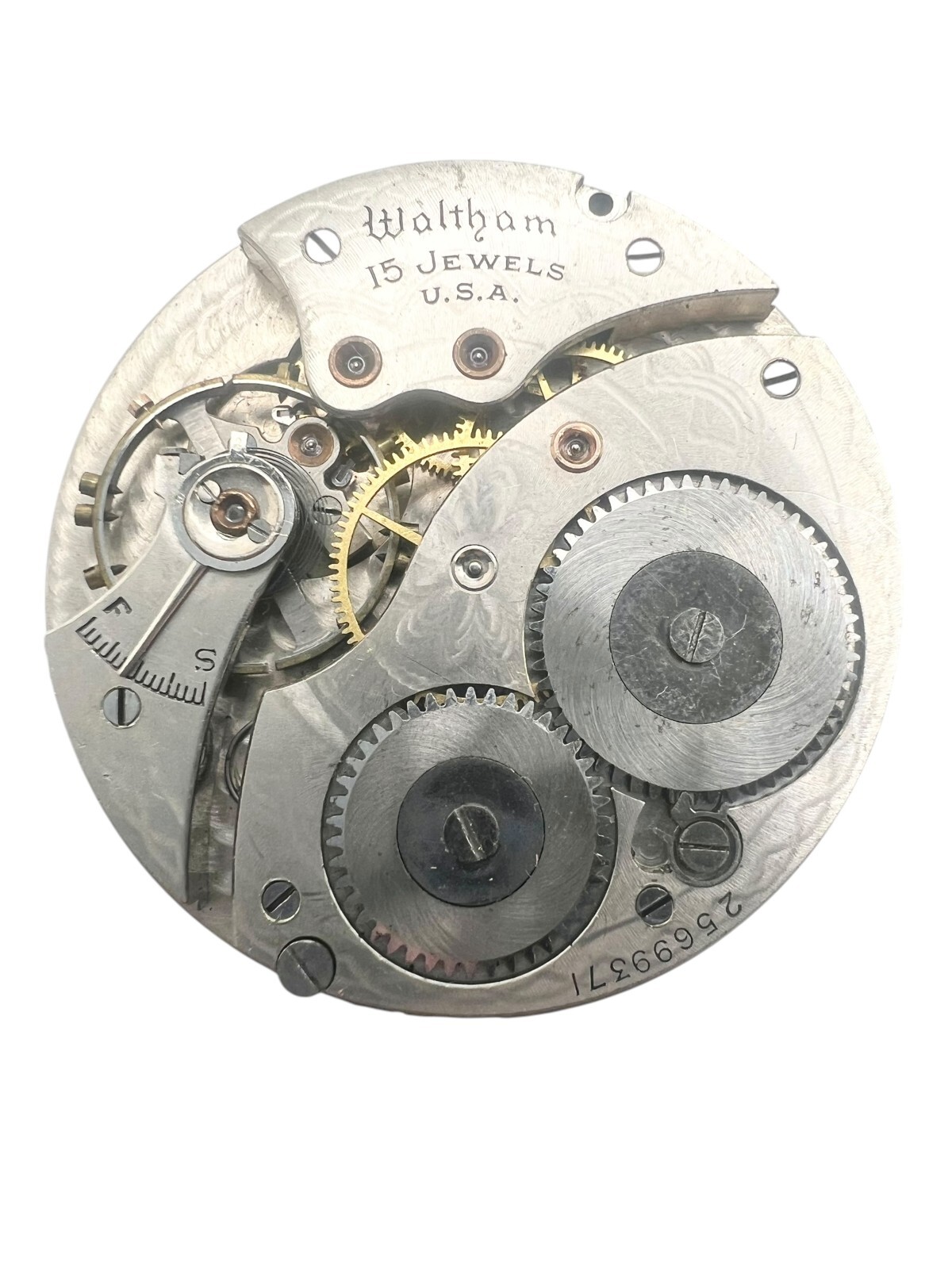 Antique 1926 12s 15j Waltham 220 Pocket Watch Movement