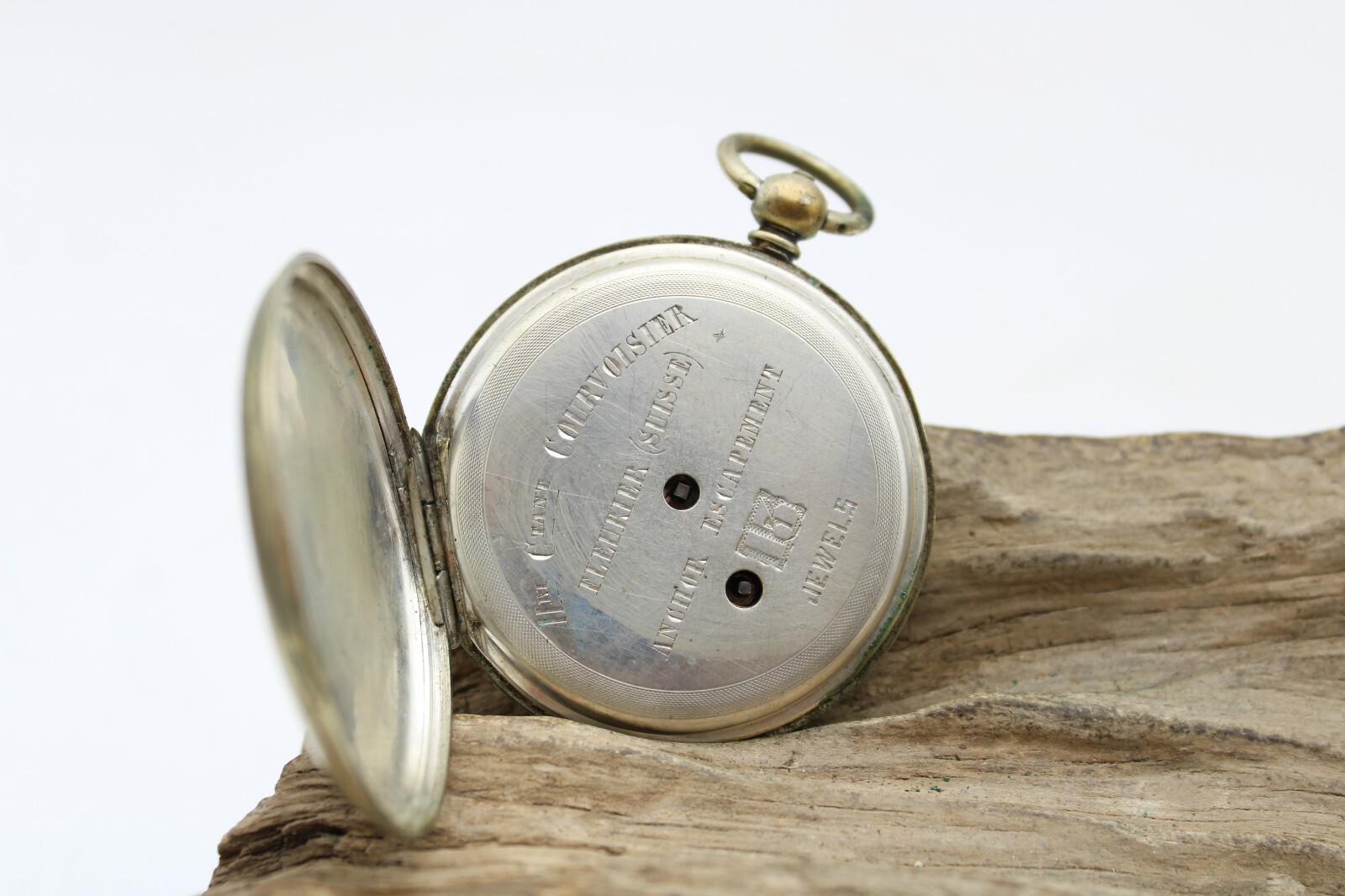 ANTIQUE FLEURIER SWISS POCKET WATCH 52mm DIAMETER FOR REPAIR (P3O3)