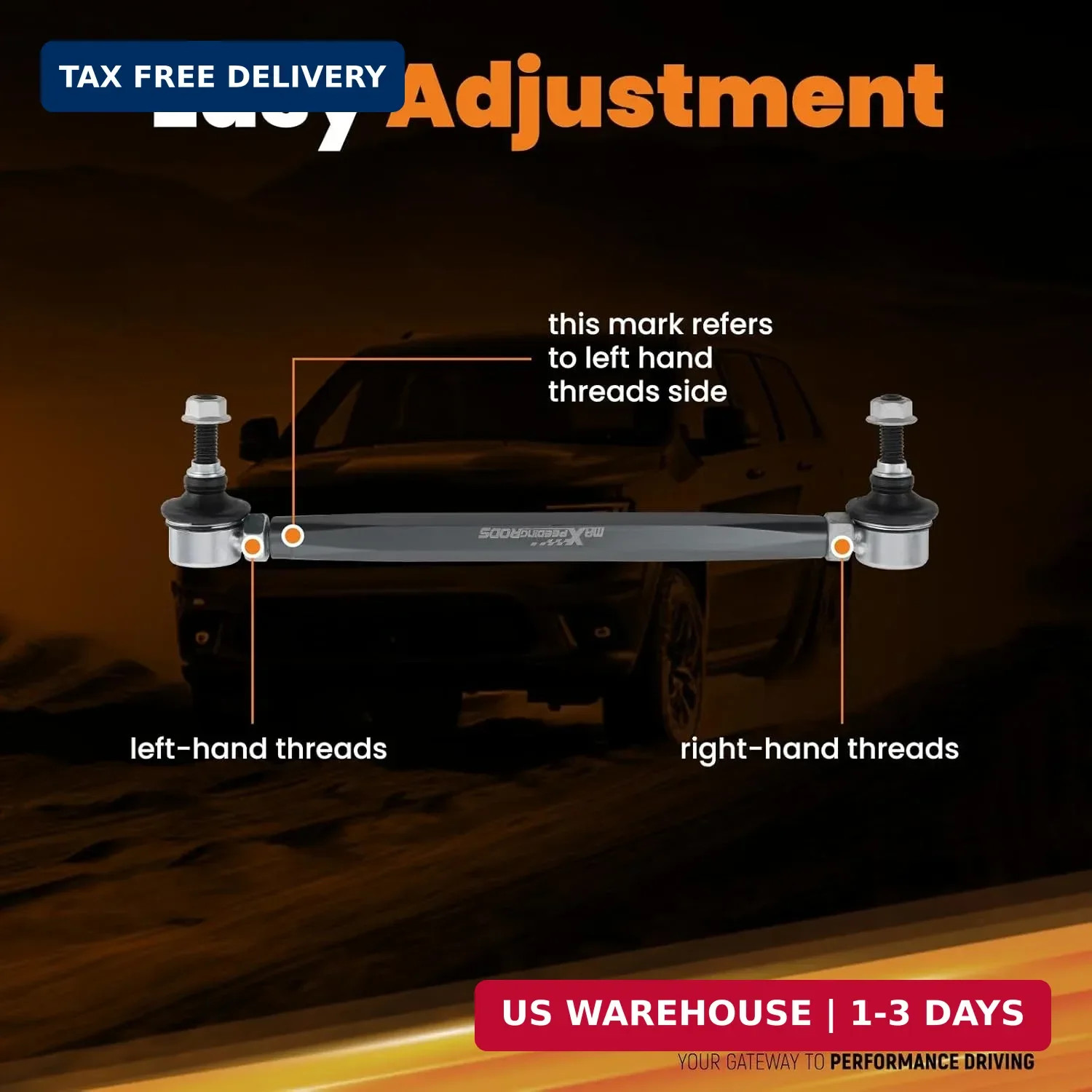 Universal Adjustable Sway Bar End Links 280mm-330mm | M10 Stud w/12 mm Spacer