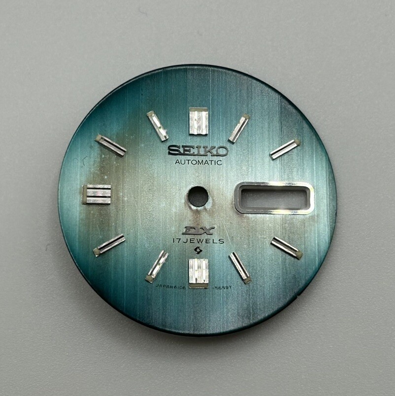 Used Genuine Vintage Seiko DX Automatic 6106-5559 Shade Blue Color Dial Part