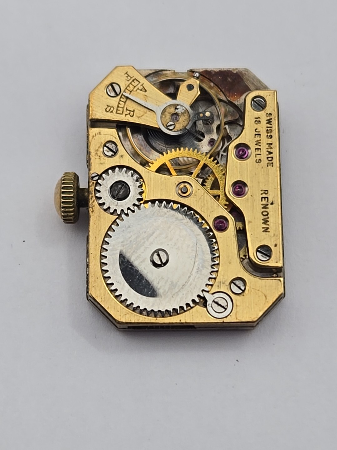 Rare Renown Vintage Mens Watch Movement For Repairs 21mm X 29mm