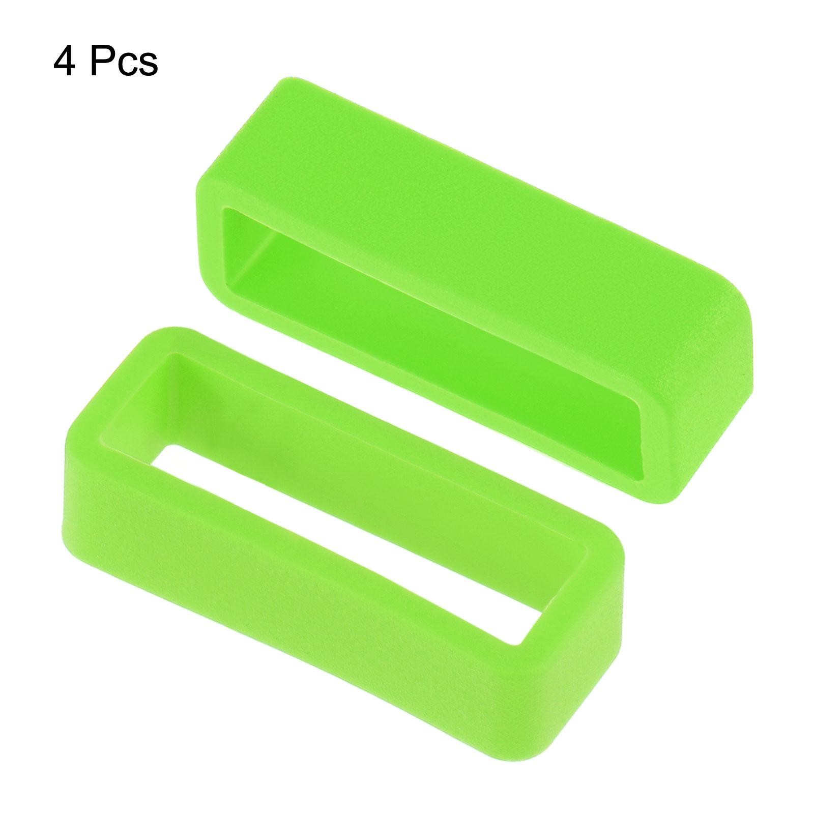 Watch Band Strap Loops Silicone for 22mm Width Watch Band, Green 4 Pcs