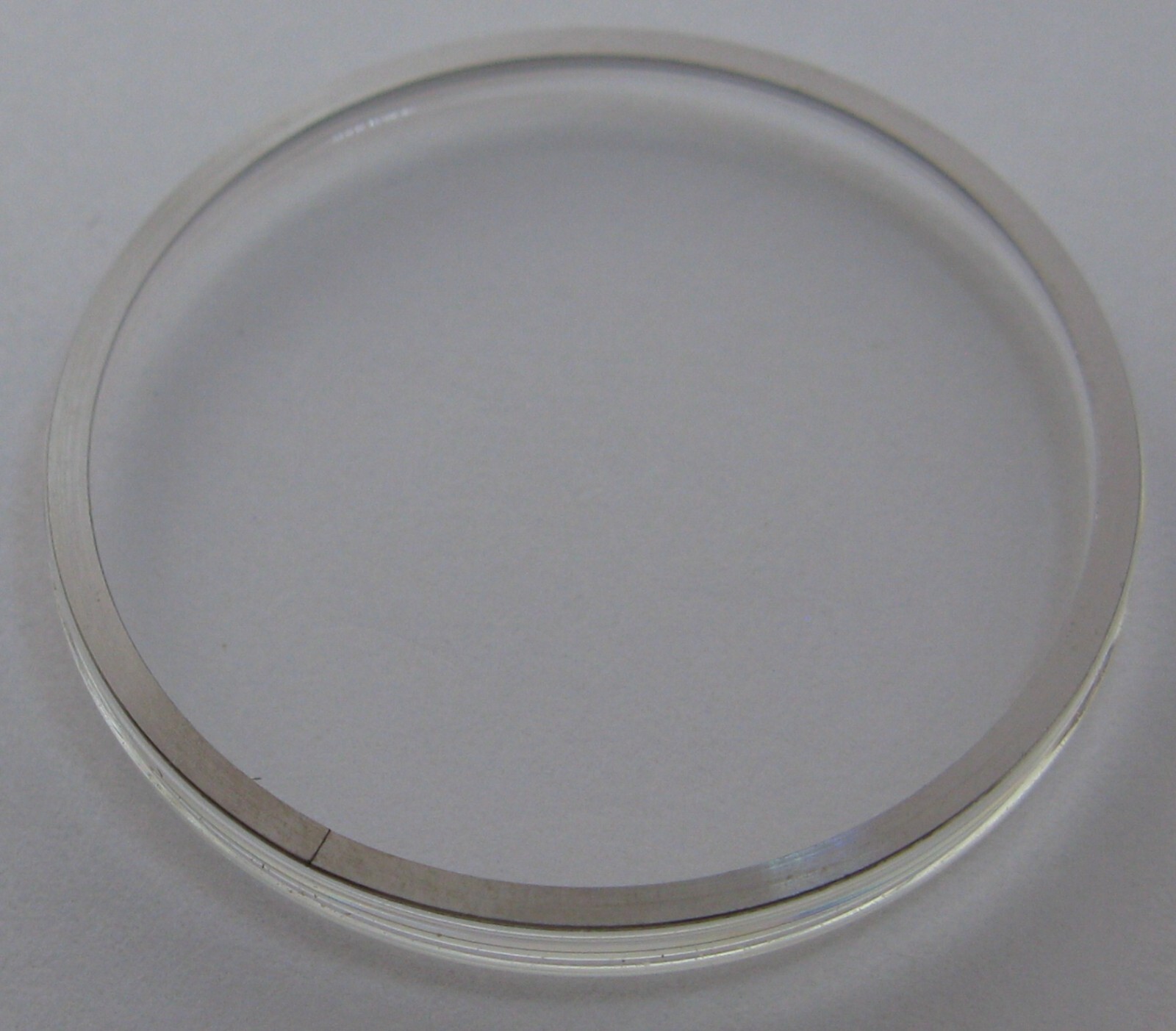 Omega Watch Crystal Acrylic 28.9 mm white / silver tension ring