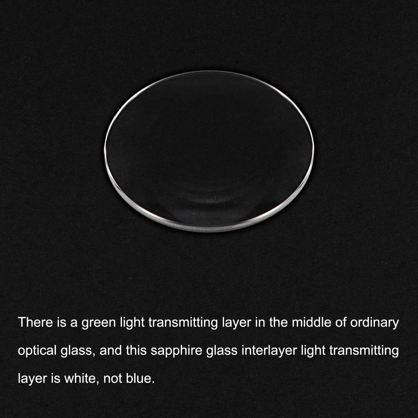 Glass Watch Single Lens Round 33mm Dia 1.3mm Edge Thickness, Transparent