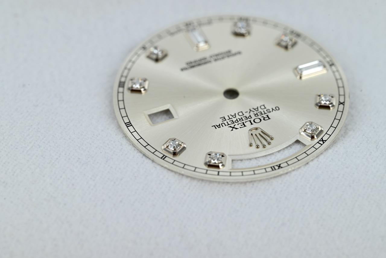 Rolex Factory Diamond Baguette Day-Date Watch Dial for White Gold 118209 Etc