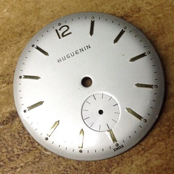 Vintage HUGUENIN Watch Dial – Measures Approximately 29.6 mm – N.O.S