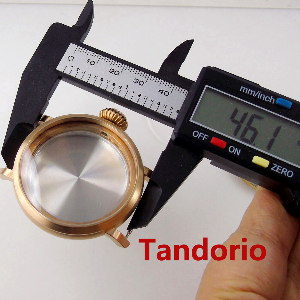 46mm Solid Cusn8 Bronze/Stainless Steel Watch Case fit NH34 NH35 ETA 2824 PT5000